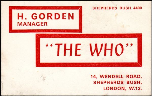 The Who Business Card
